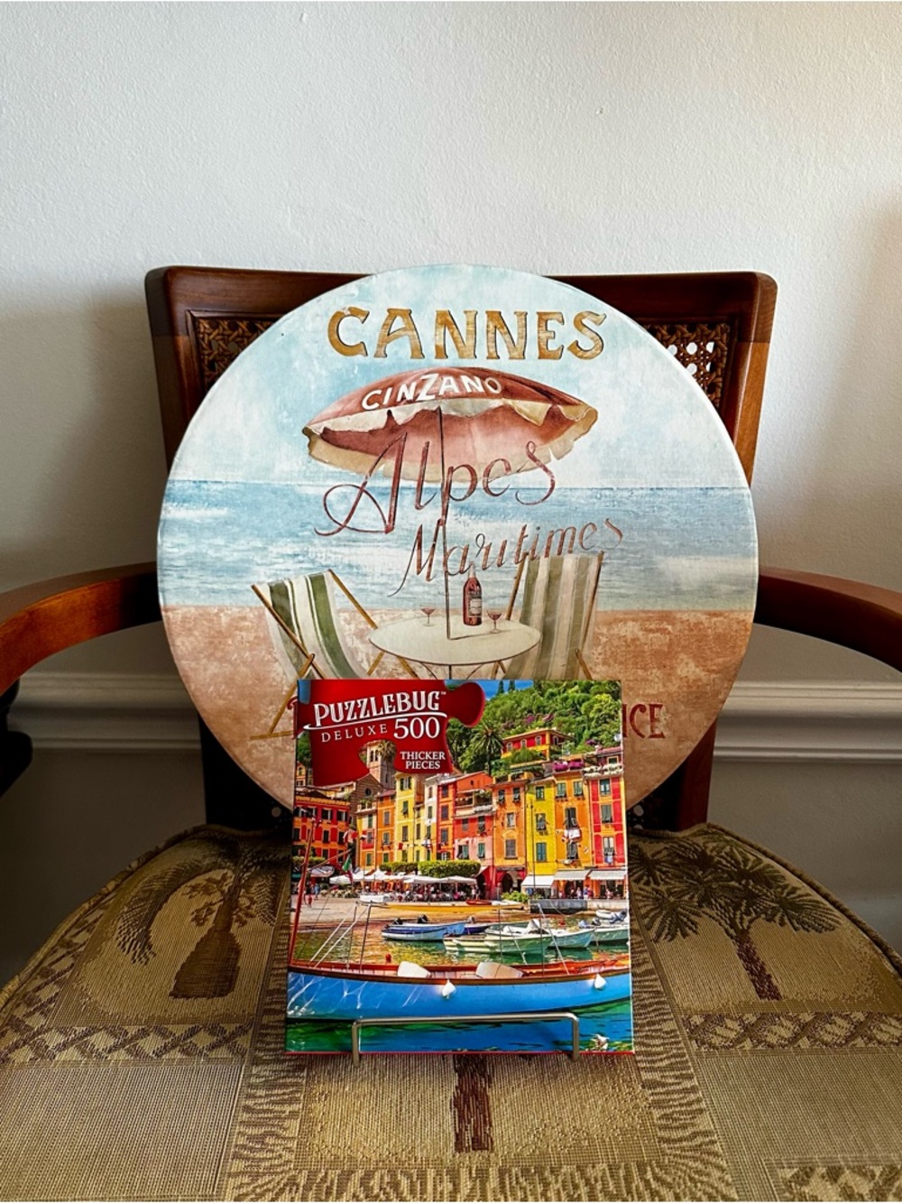 NWT Portofino Italy Travel Puzzle Gift Set 500 Piece Puzzle + Display Easel